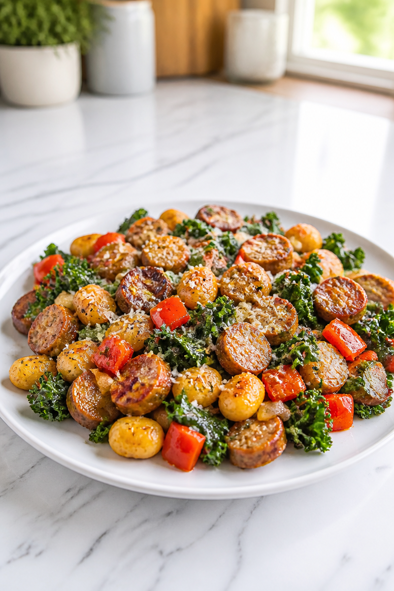 Sheet Pan Turkey Sausage And Pumpkin Gnocchi