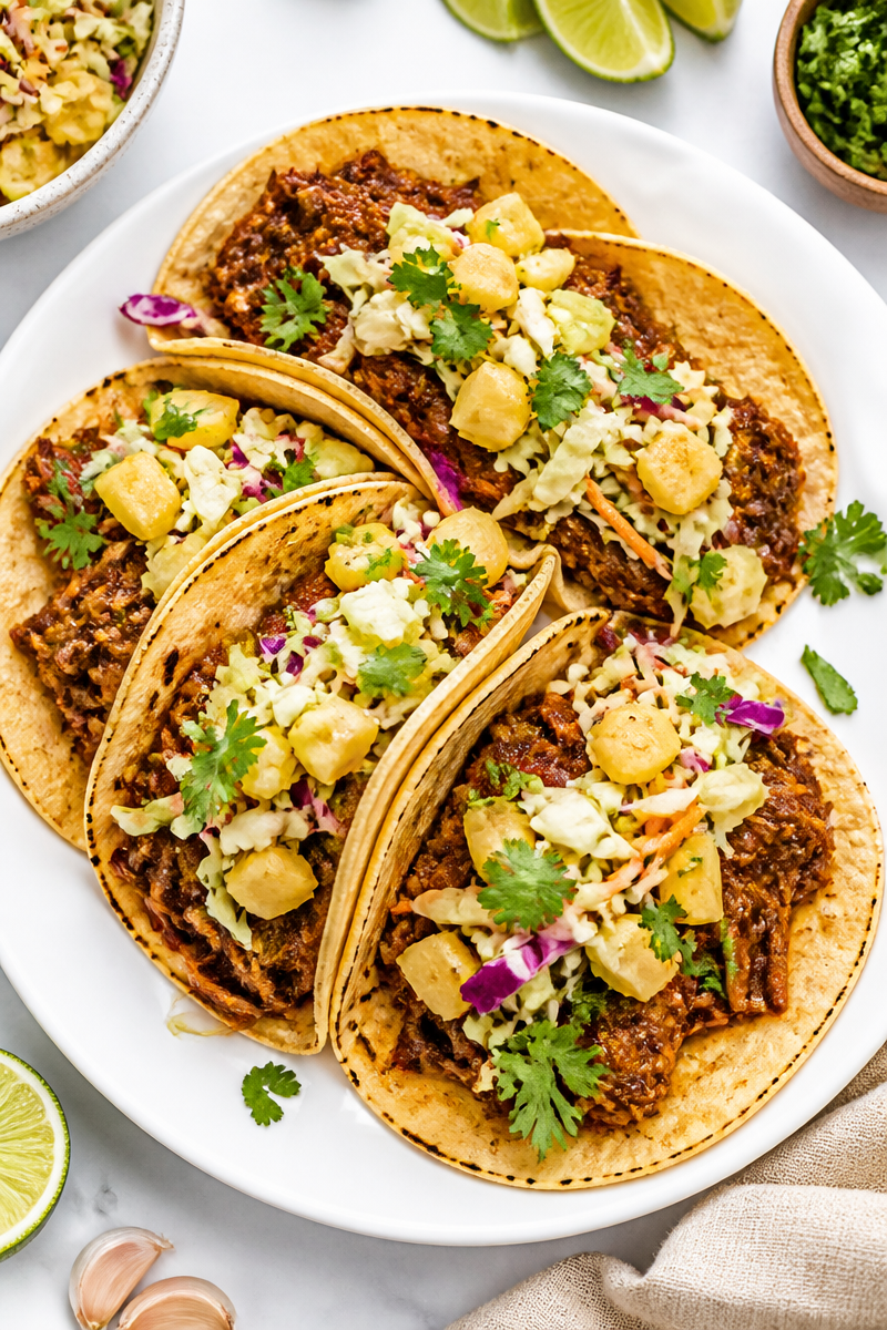 Slow Cooker Pulled Pork Tacos with Pineapple Slaw Slow Cooker Pulled Pork Tacos with Pineapple Slaw