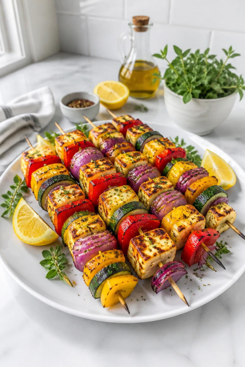 Smoky Halloumi And Vegetable Skewer Grilling Recipe Smoky Halloumi And Vegetable Skewer Grilling Recipe