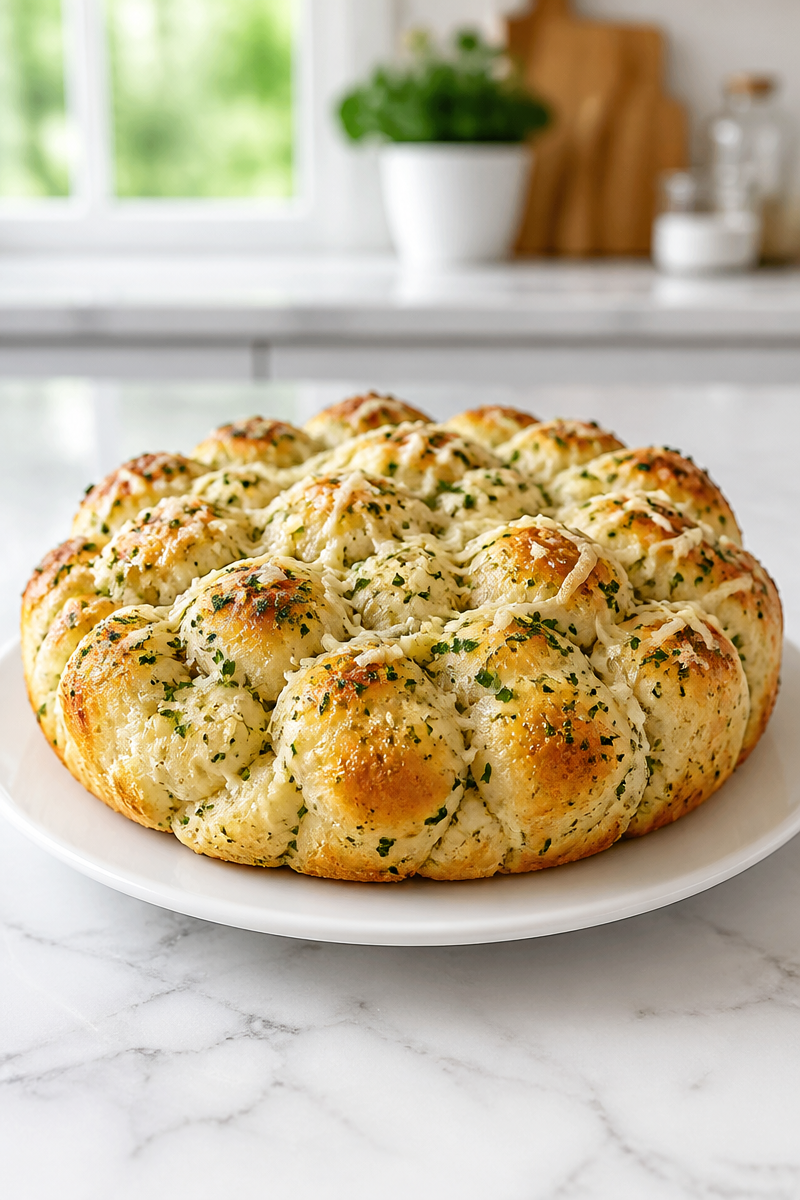 Soft Chewy Pull Apart Garlic Bread Recipe
