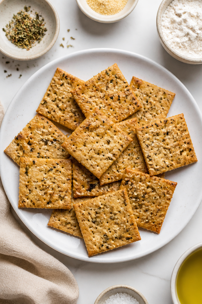 Sourdough Discard Garlic Herb Cracker Sourdough Discard Garlic Herb Cracker