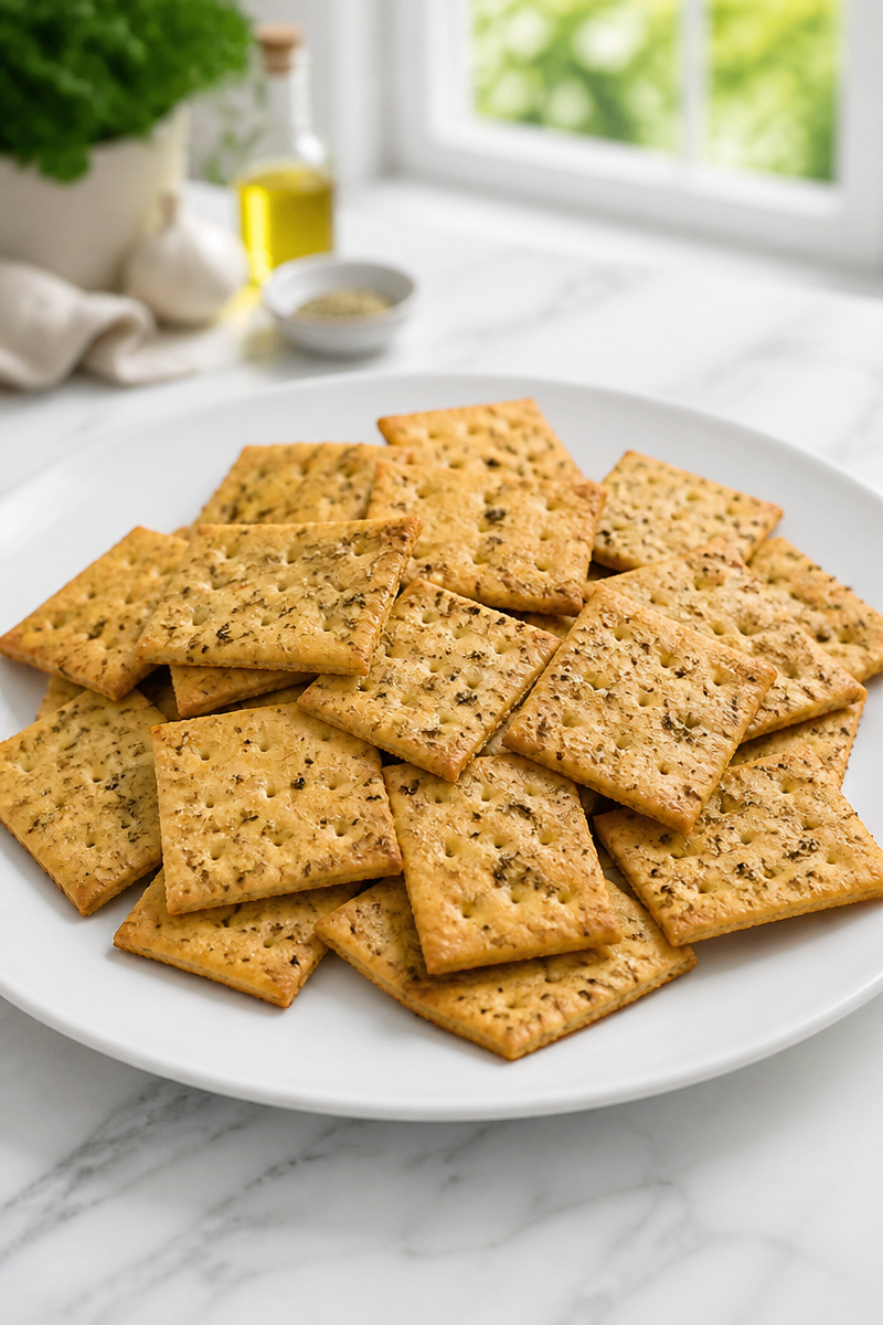 Sourdough Discard Garlic Herb Cracker Sourdough Discard Garlic Herb Cracker