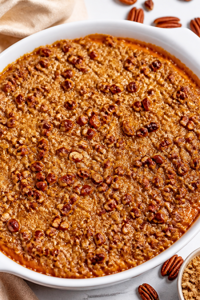 Southern Style Sweet Potato Casserole with Pecans