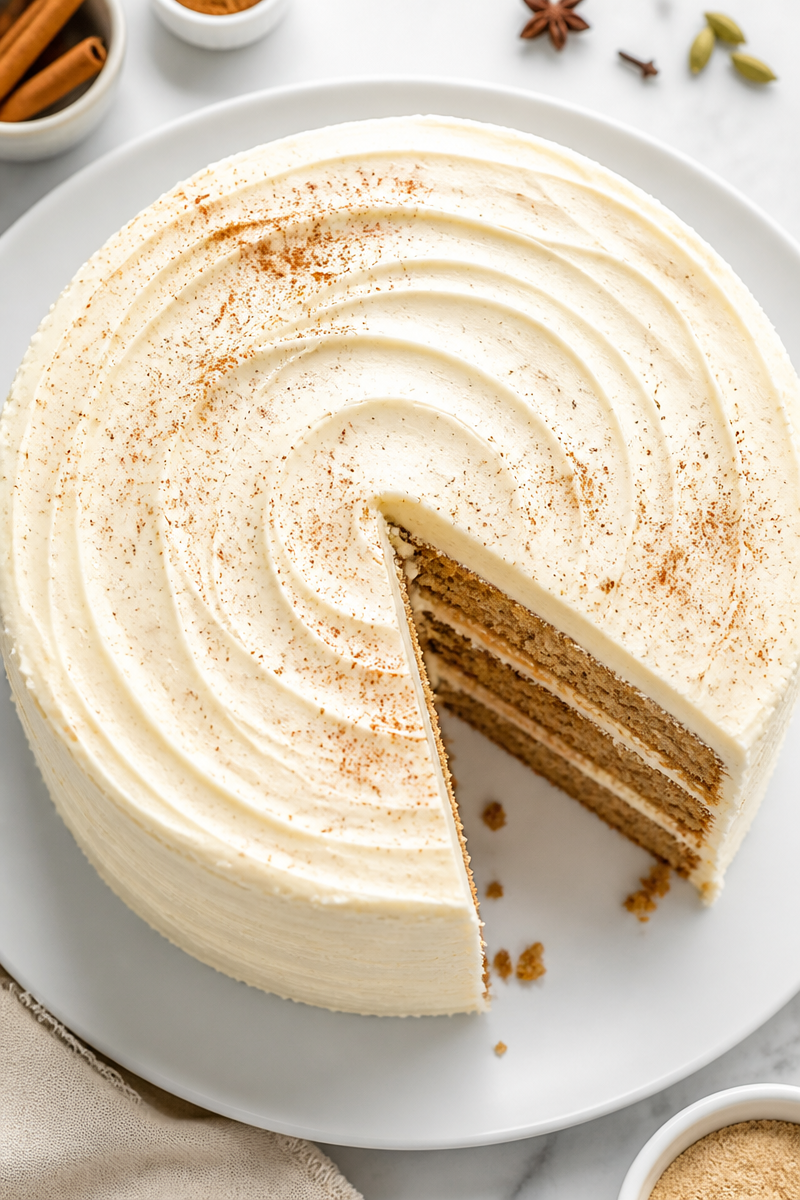 Spiced Chai And Vanilla Buttercream Layer Cake Spiced Chai And Vanilla Buttercream Layer Cake