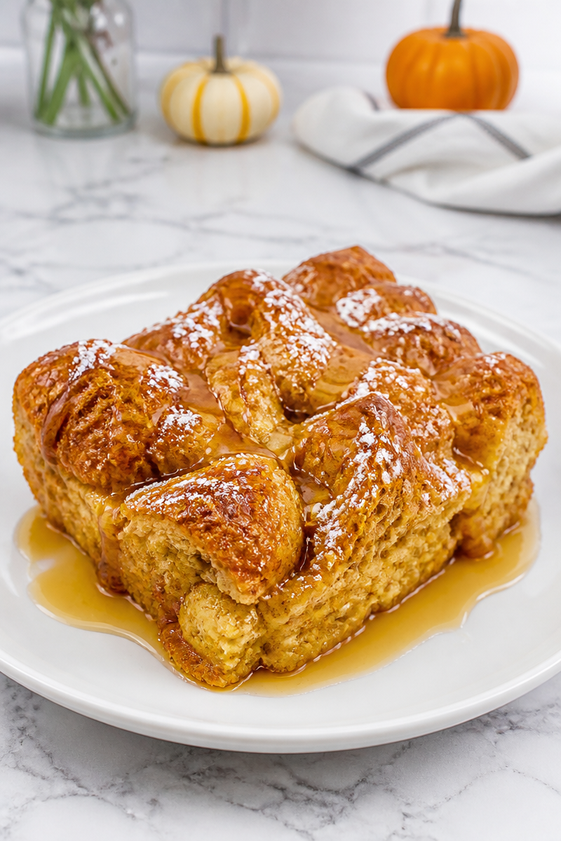 Spiced Pumpkin Croissant French Toast Bake Spiced Pumpkin Croissant French Toast Bake