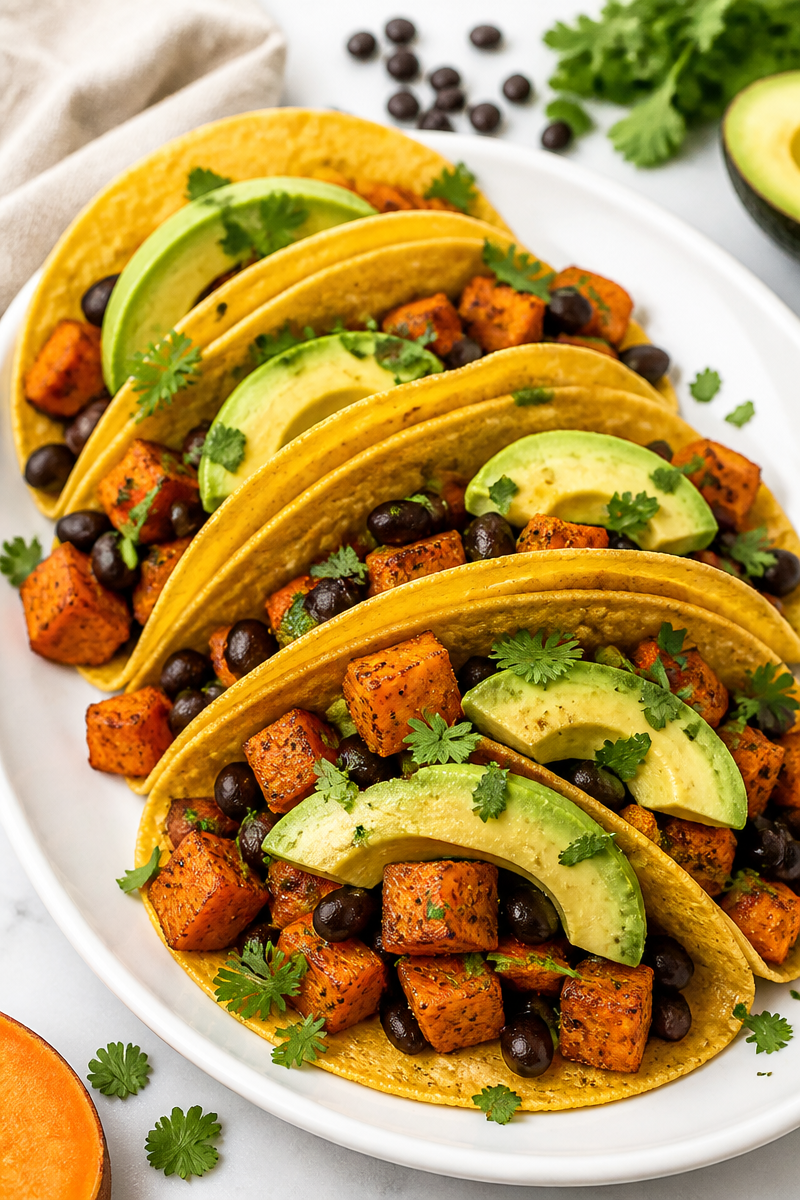 Spiced Sweet Potato And Black Bean Taco Dinner