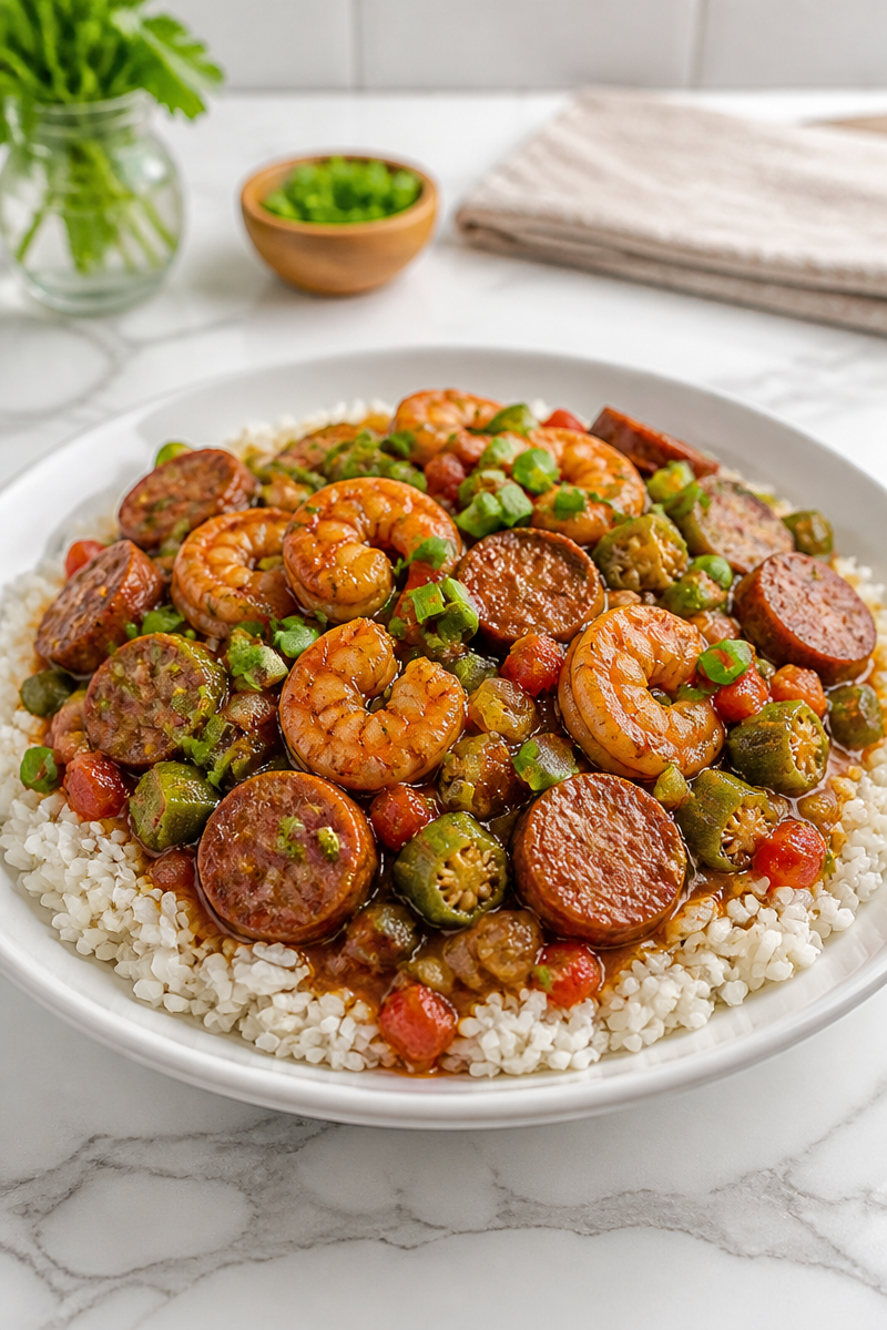 Spicy Cajun Beef Sausage Gumbo Recipe