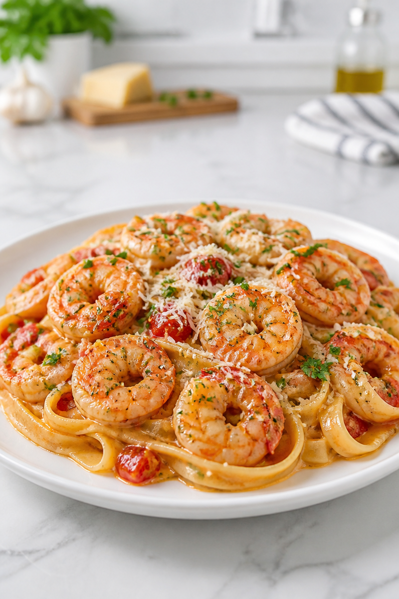 Spicy Cajun Tomato Cream Shrimp Pasta Recipe Spicy Cajun Tomato Cream Shrimp Pasta Recipe