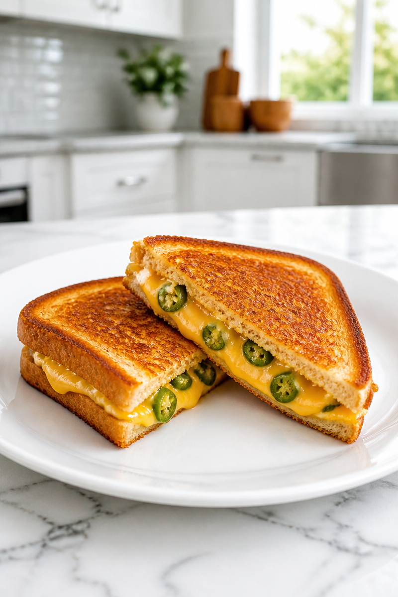 Spicy Jalapeno Popper And Cheddar Grilled Cheese