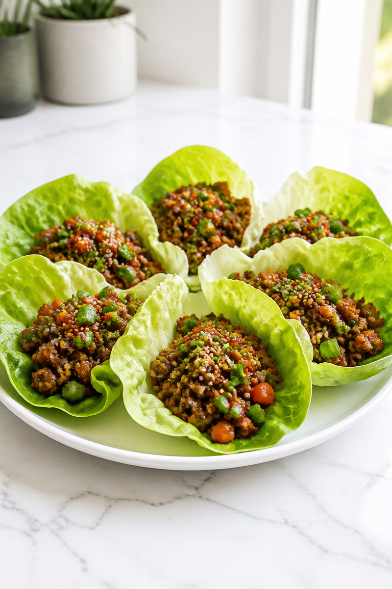 Spicy Korean Ground Beef Lettuce Wrap Spicy Korean Ground Beef Lettuce Wrap