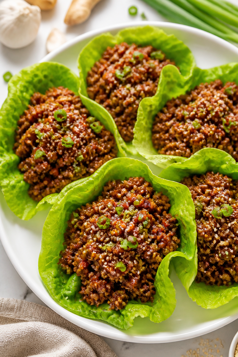 Spicy Korean Ground Beef Lettuce Wrap Spicy Korean Ground Beef Lettuce Wrap