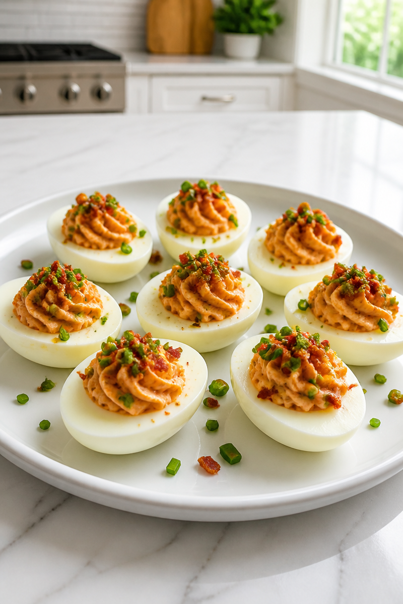 Spicy Sriracha And Turkey Bacon Deviled Egg Recipe Best Spicy Sriracha And Turkey Bacon Deviled Egg Recipe Best