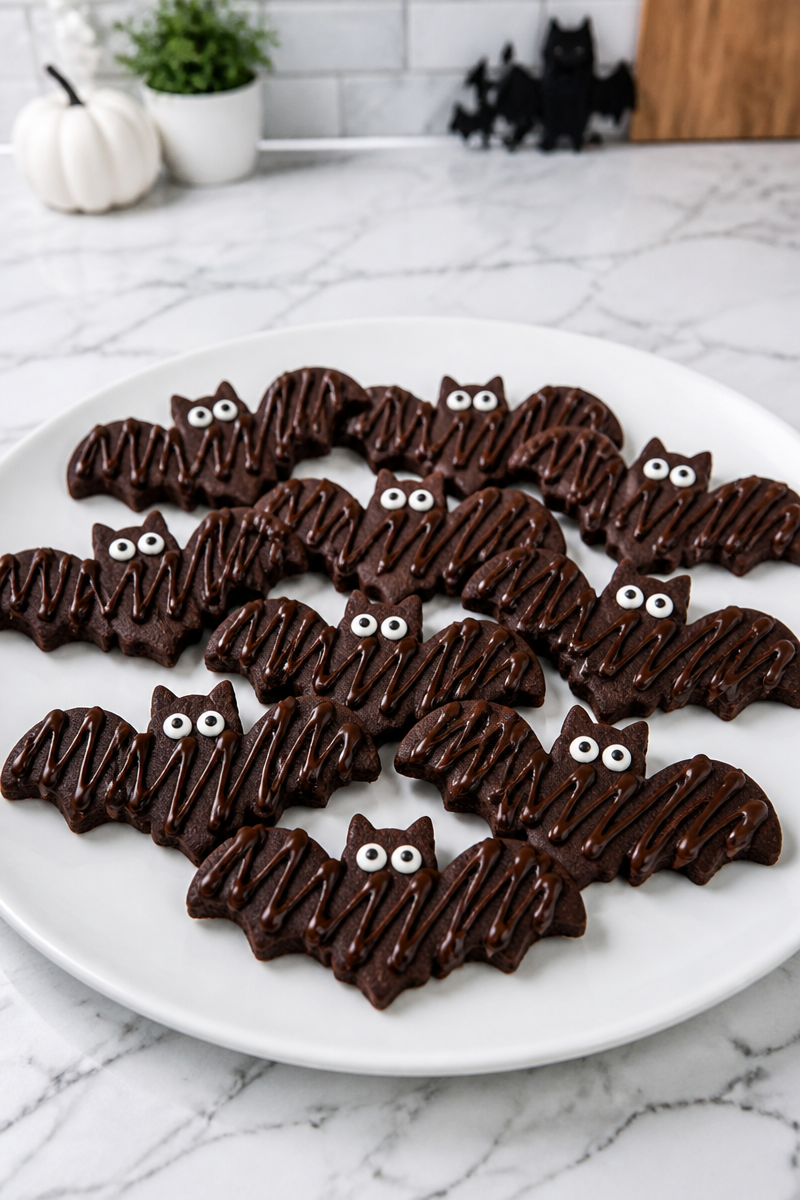 Spooky Bat Shaped Dark Chocolate Cookie Spooky Bat Shaped Dark Chocolate Cookie