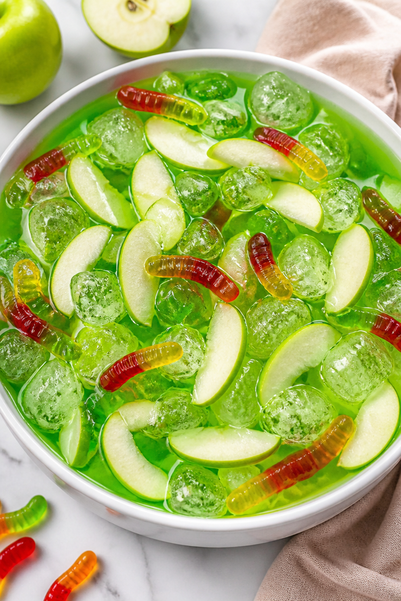 Spooky Green Cauldron Apple Cider Punch