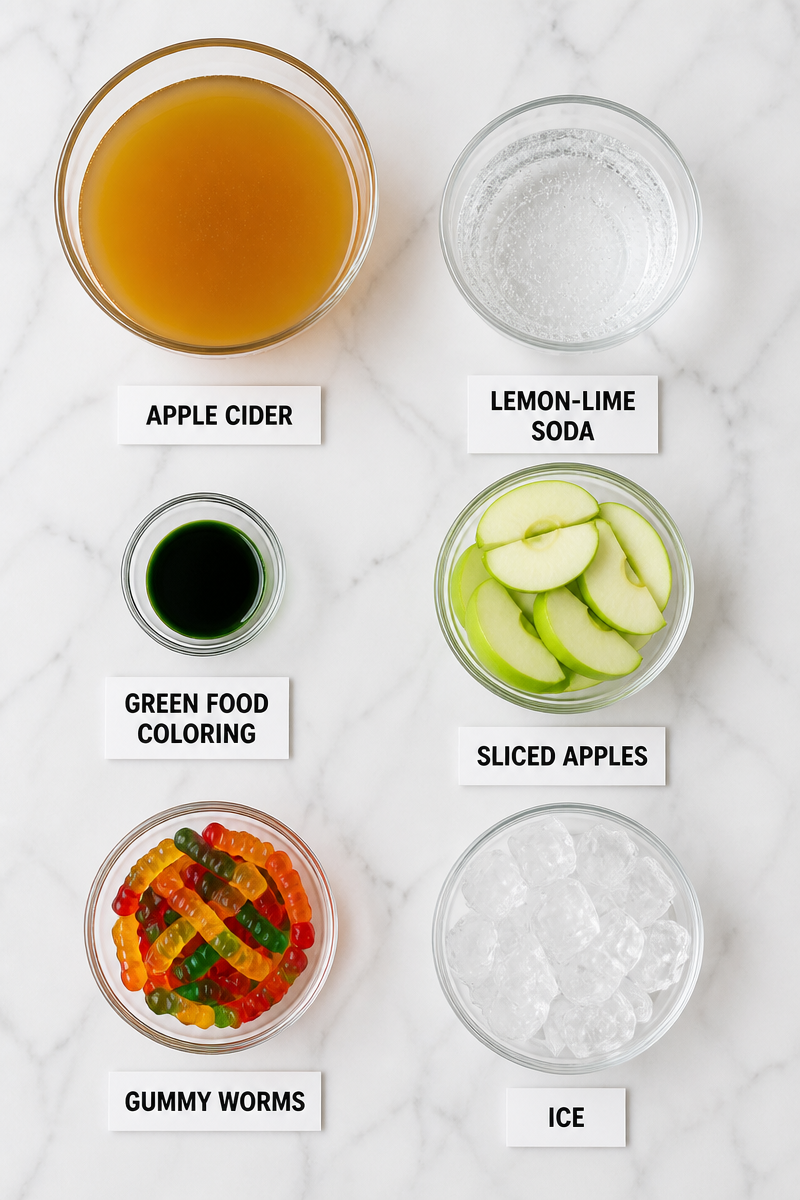 Spooky Green Cauldron Apple Cider Punch