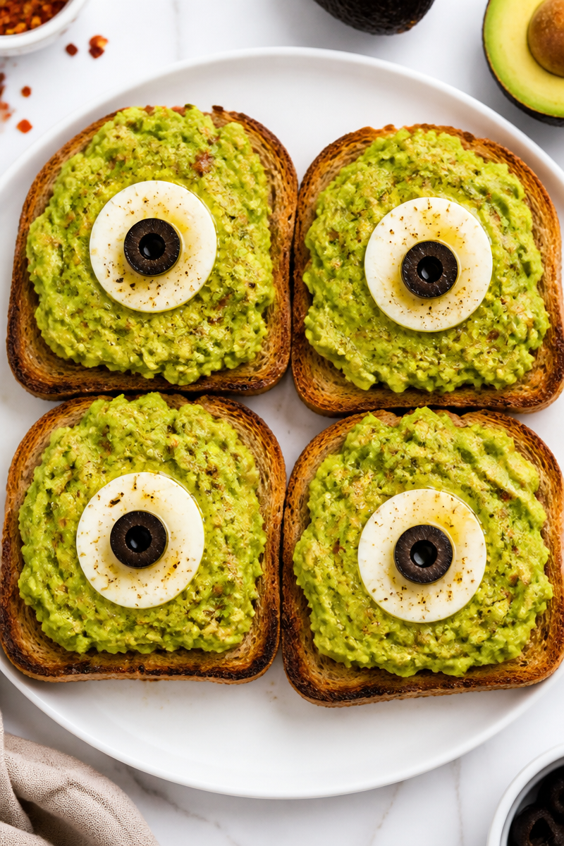 Spooky Monster Eye Avocado Toast Halloween Breakfast Spooky Monster Eye Avocado Toast Halloween Breakfast