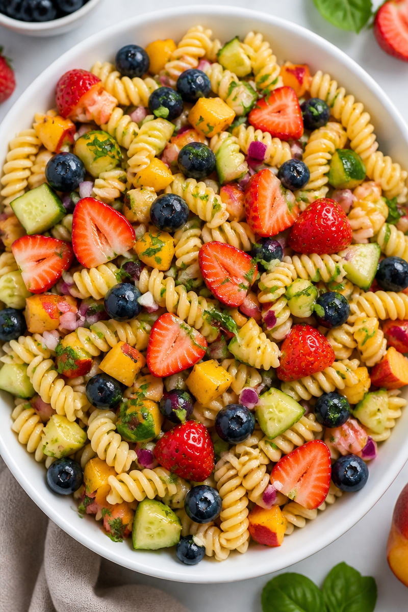 Summer Fruit Pasta Salad with Honey Glaze Summer Fruit Pasta Salad with Honey Glaze