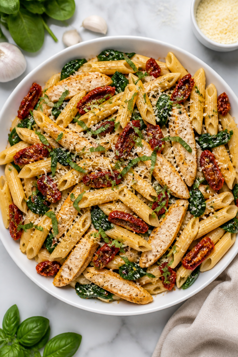 Sun-Dried Tomato and Spinach Chicken Pasta Sun-Dried Tomato and Spinach Chicken Pasta