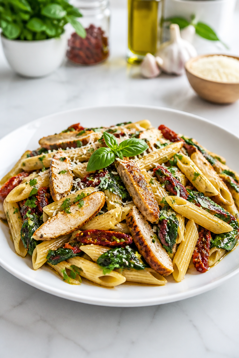 Sun-Dried Tomato and Spinach Chicken Pasta Sun-Dried Tomato and Spinach Chicken Pasta