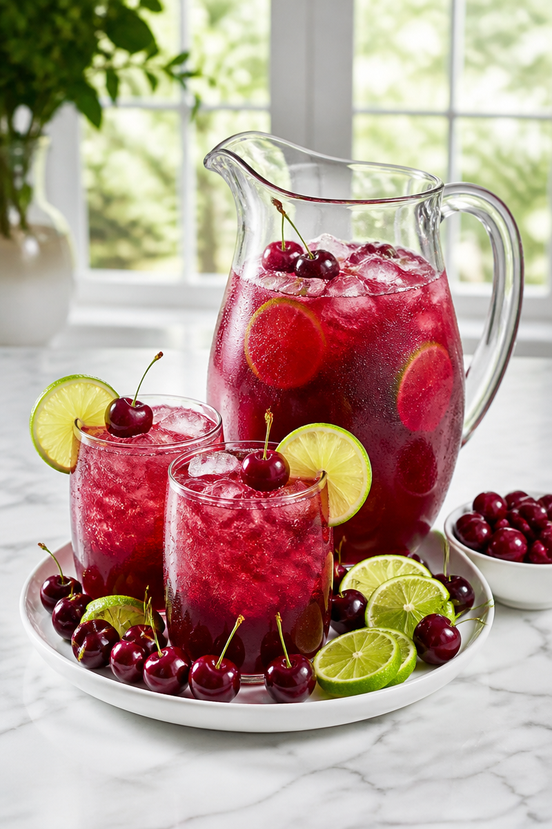 Sweet And Tart Cherry Red Mocktail Punch Sweet And Tart Cherry Red Mocktail Punch