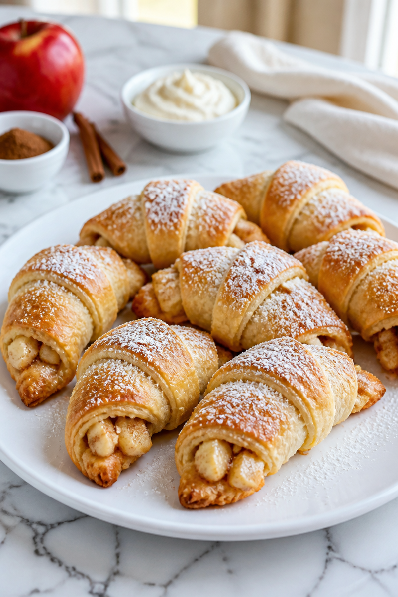 Sweet Apple Cinnamon Cream Cheese Crescent Roll Recipe