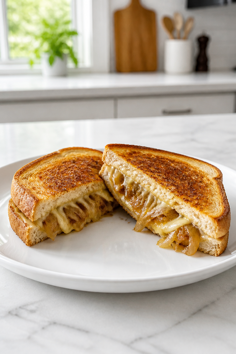 Sweet Caramelized Onion And Gruyere Grilled Cheese