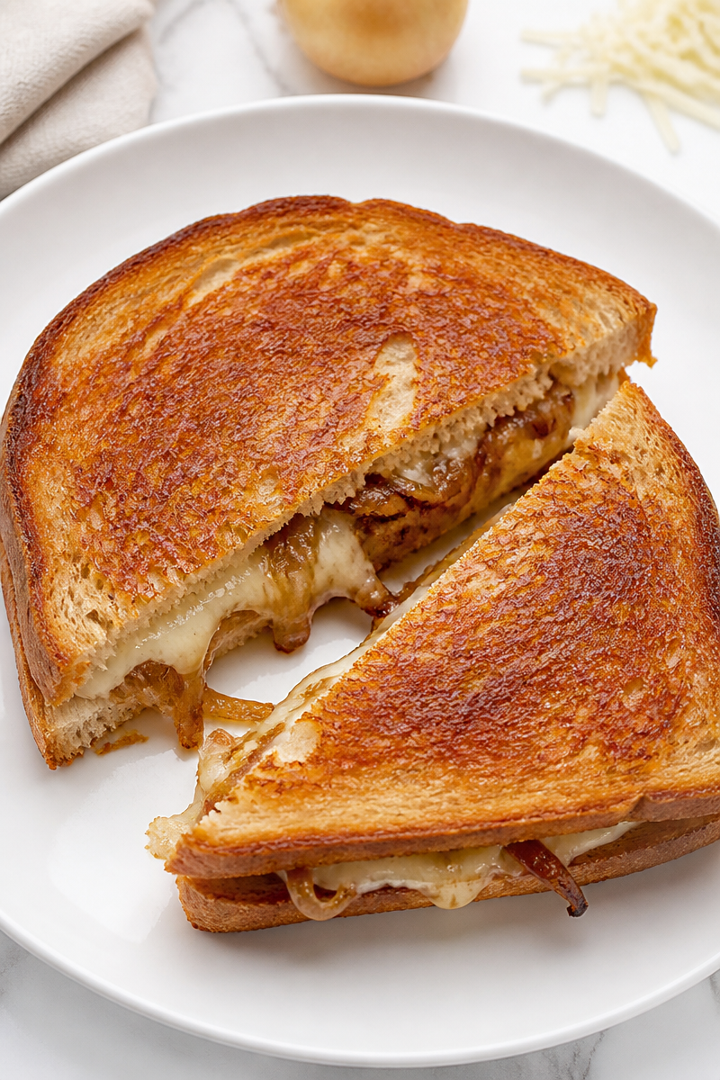 Sweet Caramelized Onion And Gruyere Grilled Cheese