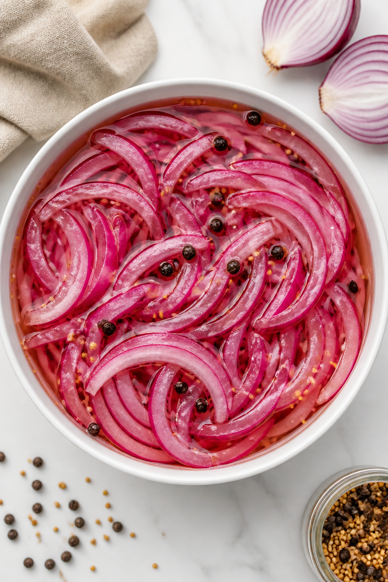 Tangy Apple Cider Vinegar Pickled Red Onion