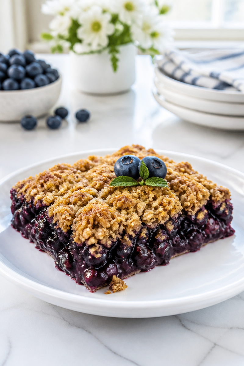 Traditional Blueberry Crisp with Brown Sugar Streusel