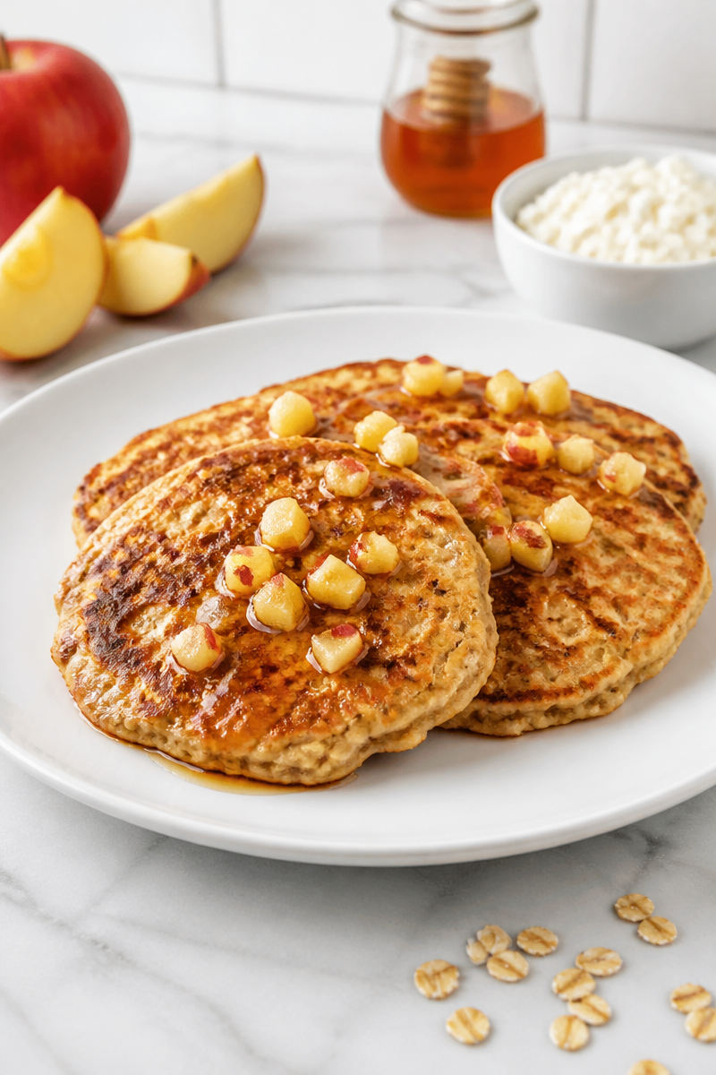 Warm Apple Cinnamon Oat Cottage Cheese Pancake Warm Apple Cinnamon Oat Cottage Cheese Pancake
