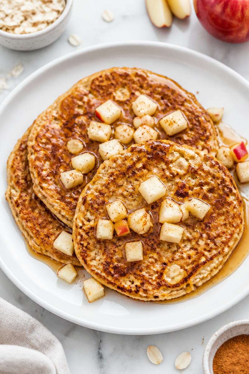 Warm Apple Cinnamon Oat Cottage Cheese Pancake Warm Apple Cinnamon Oat Cottage Cheese Pancake
