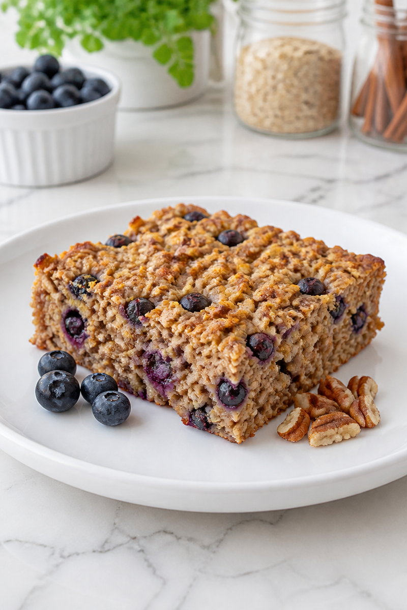 Warm Fall Spiced Baked Oat Blueberry Recipe