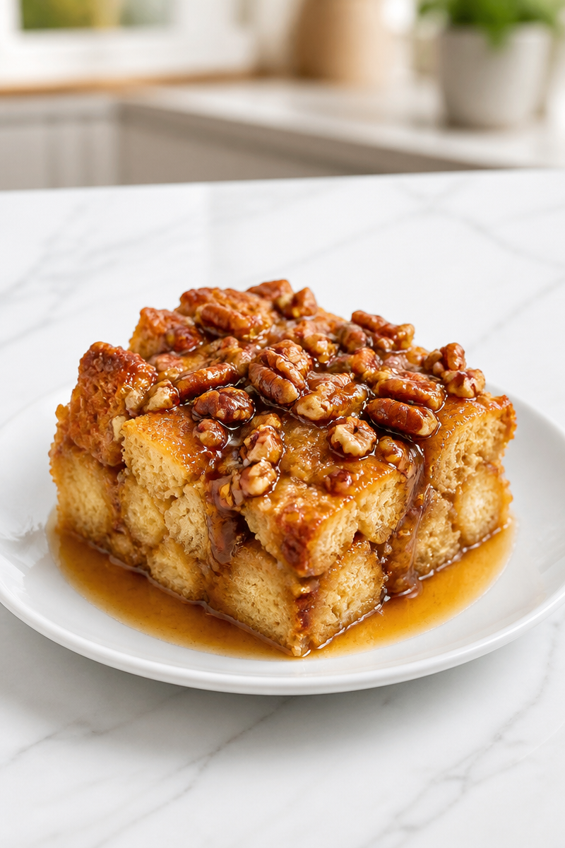 Warm Maple And Pecan Bread Pudding Dessert Warm Maple And Pecan Bread Pudding Dessert