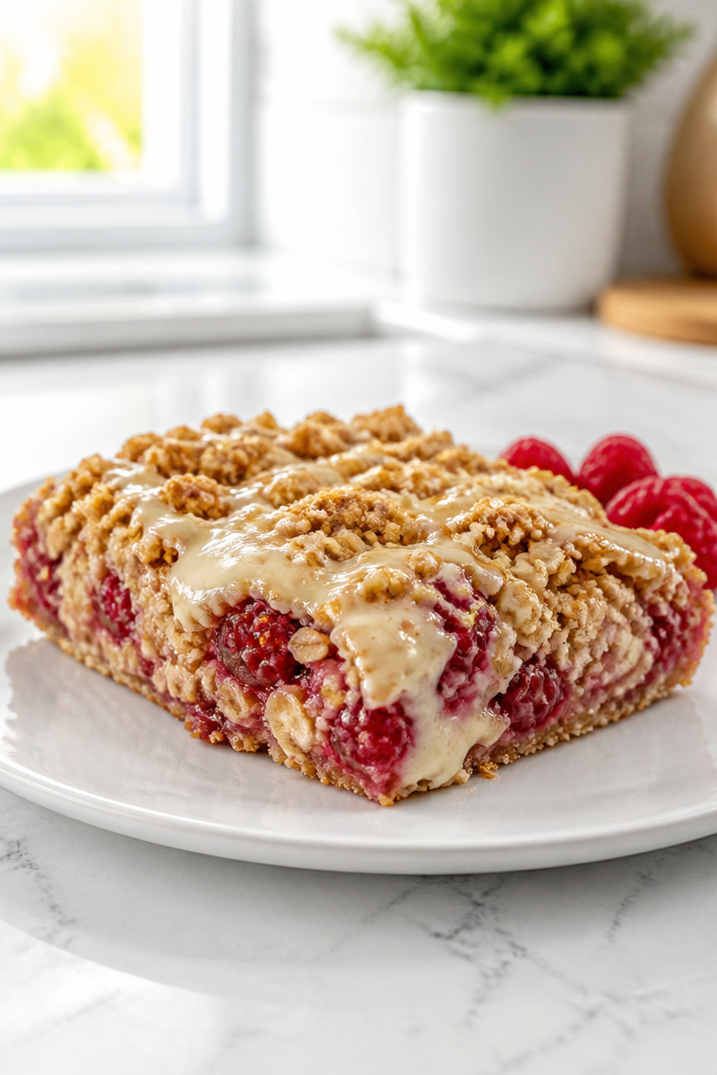 Warm White Chocolate And Crumble Raspberry Dessert Warm White Chocolate And Crumble Raspberry Dessert