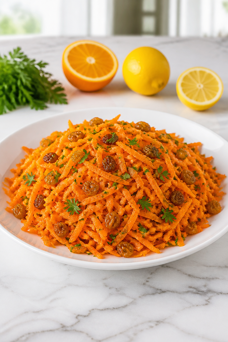 Zesty Citrus And Golden Raisin Carrot Salad
