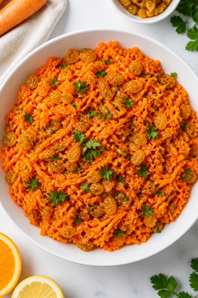 Zesty Citrus And Golden Raisin Carrot Salad