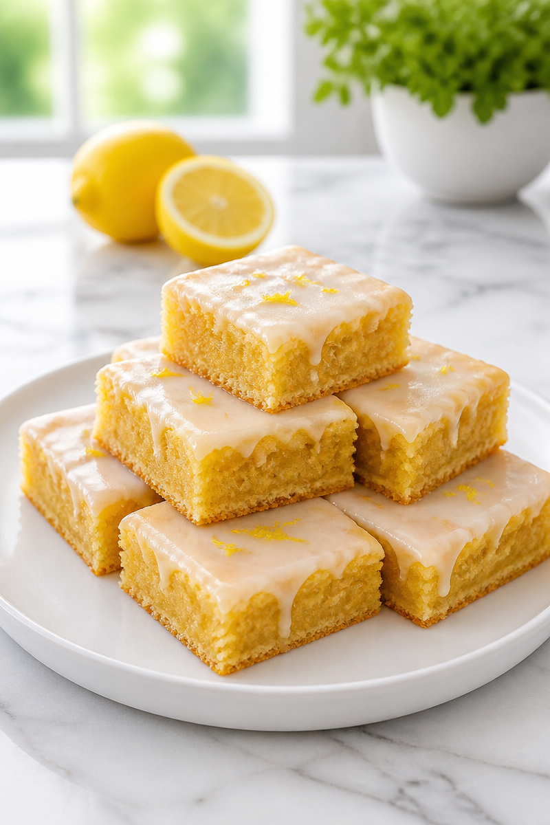 Zesty Lemon Brownies with Fresh Lemon Glaze Zesty Lemon Brownies with Fresh Lemon Glaze