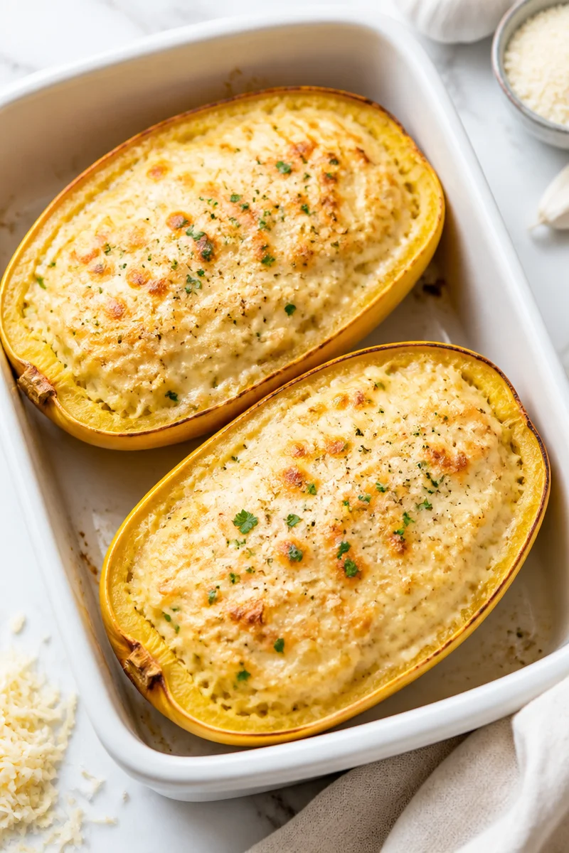 cheesy baked alfredo spaghetti squash recipe 2026 07 05 033459 2