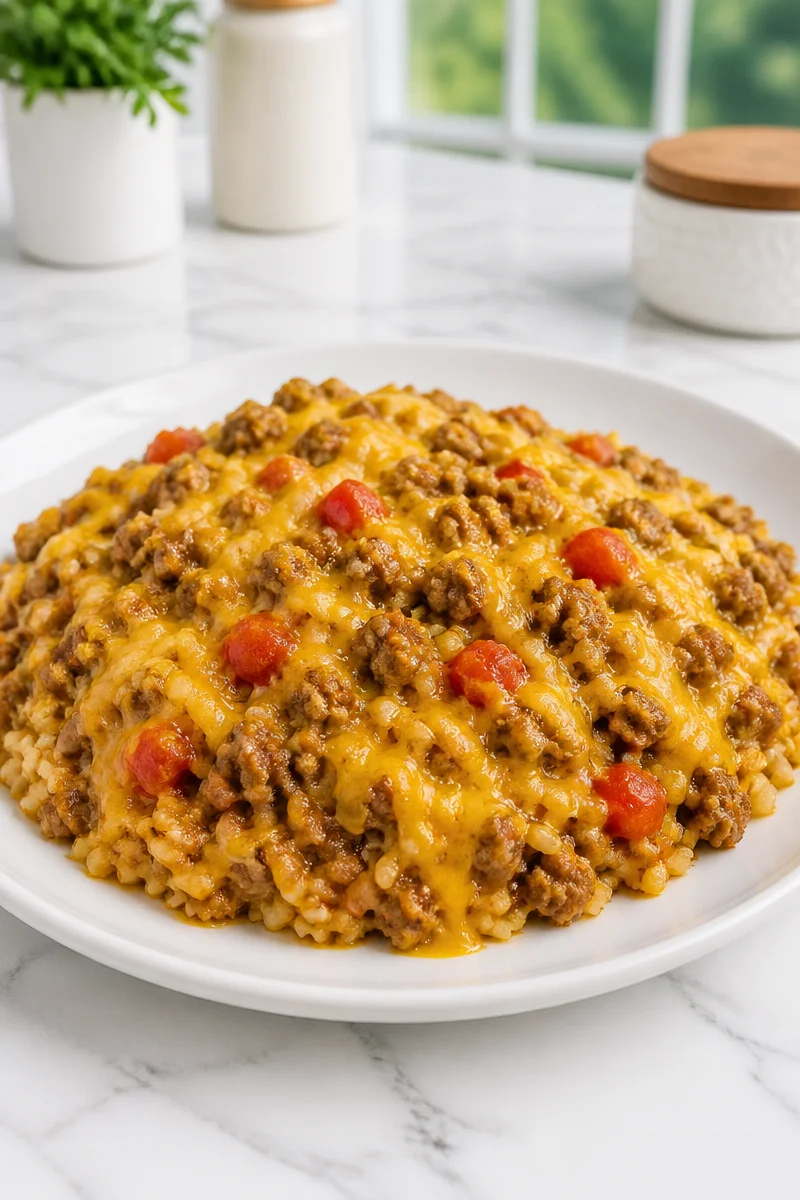 Cheesy Beef And Rice Skillet Ground Hamburger Recipe cheesy beef and rice skillet ground hamburger reci 2026 07 07 031812