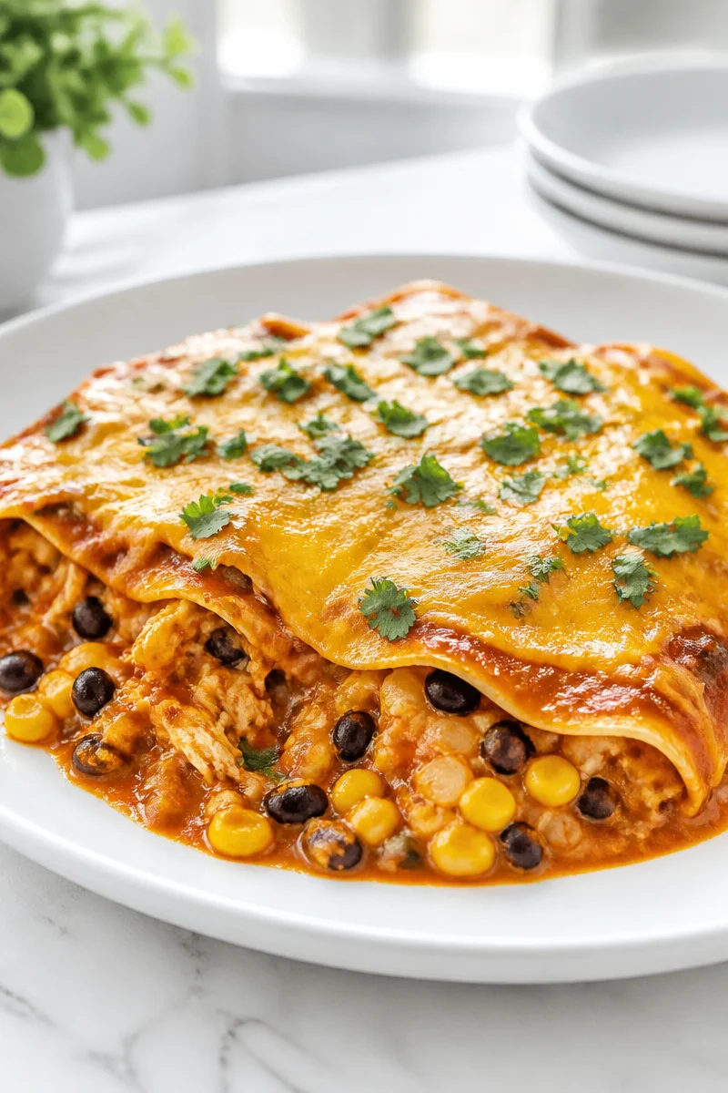 Cheesy Red Sauce Skillet Chicken Enchilada cheesy red sauce skillet chicken enchilada 2026 07 04 050019