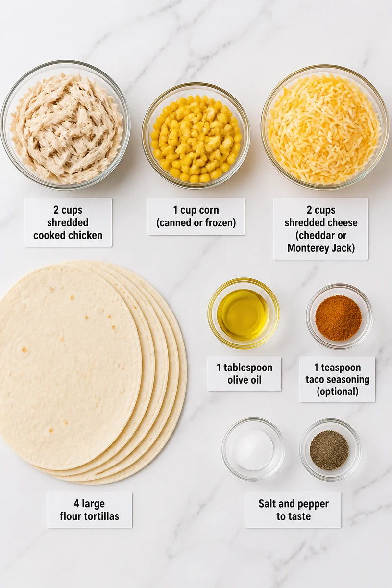 cheesy shredded chicken and corn quesadilla recipe 2026 07 13 191731