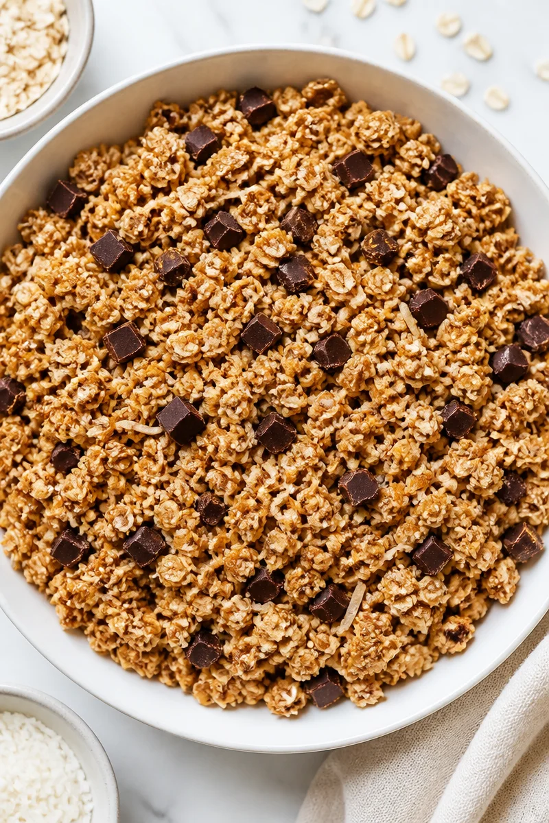Chewy Coconut And Dark Chocolate Chunk Granola chewy coconut and dark chocolate chunk granola 2026 07 07 032523 2