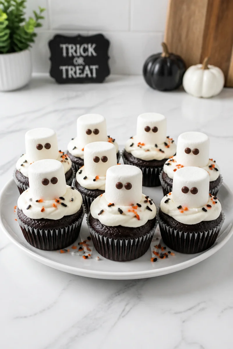 Creepy Ghost Marshmallow Cupcake Halloween Dessert creepy ghost marshmallow cupcake halloween dessert 2026 07 08 040842