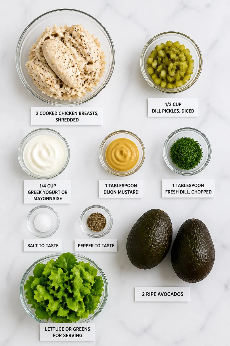Dill Pickle Chicken Salad Stuffed Avocado Bowl dill pickle chicken salad stuffed avocado bowl 2026 07 21 034121