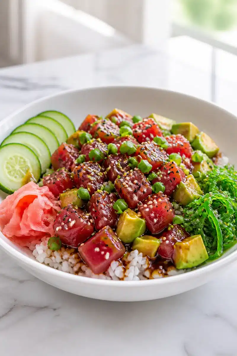 fresh tuna and avocado teriyaki poke bowl 2026 07 02 040242