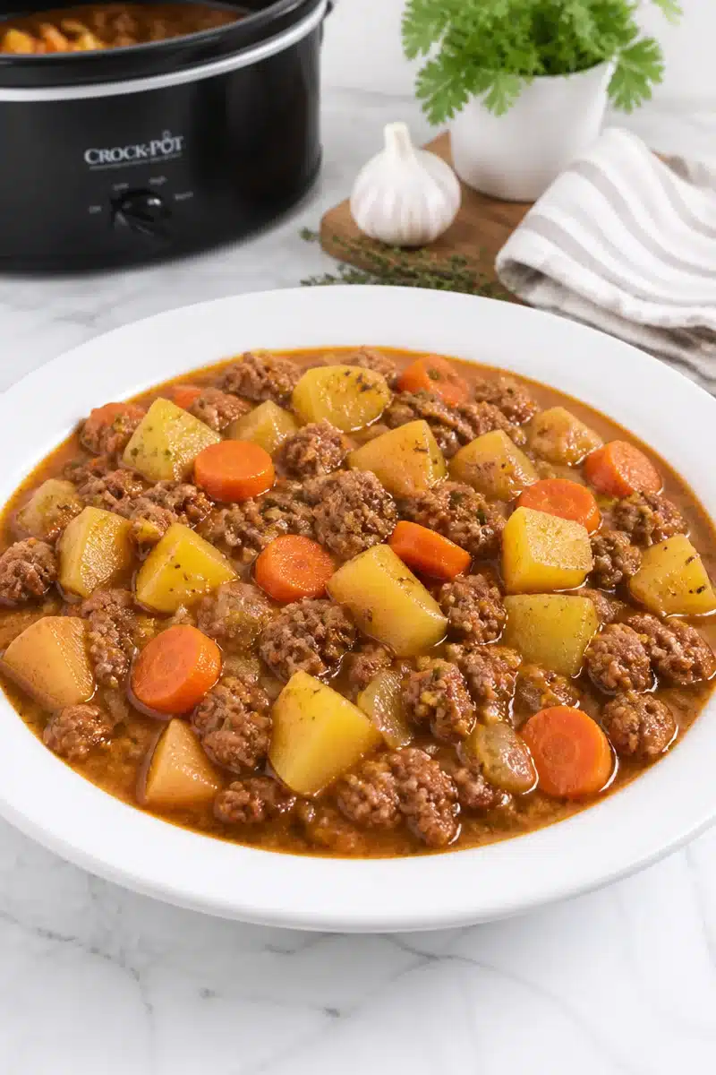 Hearty Ground Beef And Potato Stew Crockpot Meals hearty ground beef and potato stew crockpot meals 2026 07 03 031019