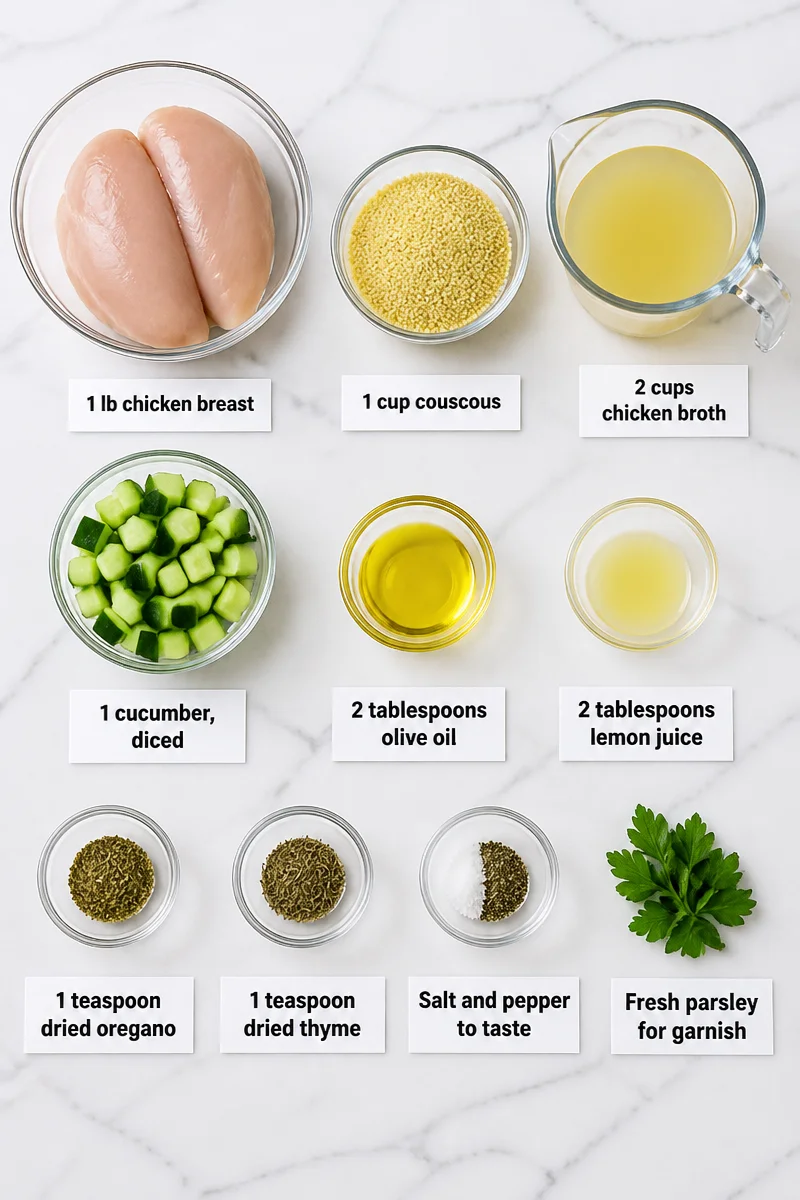 Lemon Herb Chicken Couscous Bowl with Cucumber lemon herb chicken couscous bowl with cucumber 2026 07 21 035209