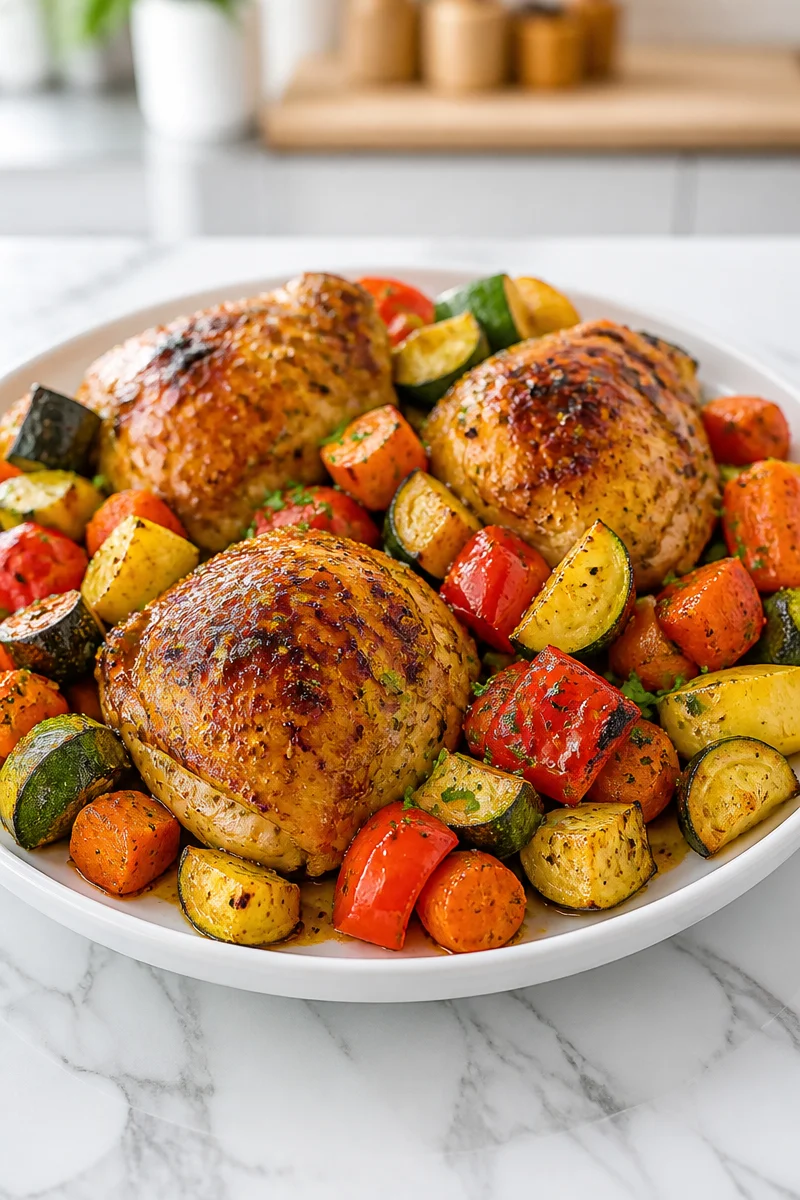 One Pan Roasted Veggie And Honey Mustard Chicken one pan roasted veggie and honey mustard chicken 2026 07 04 051541