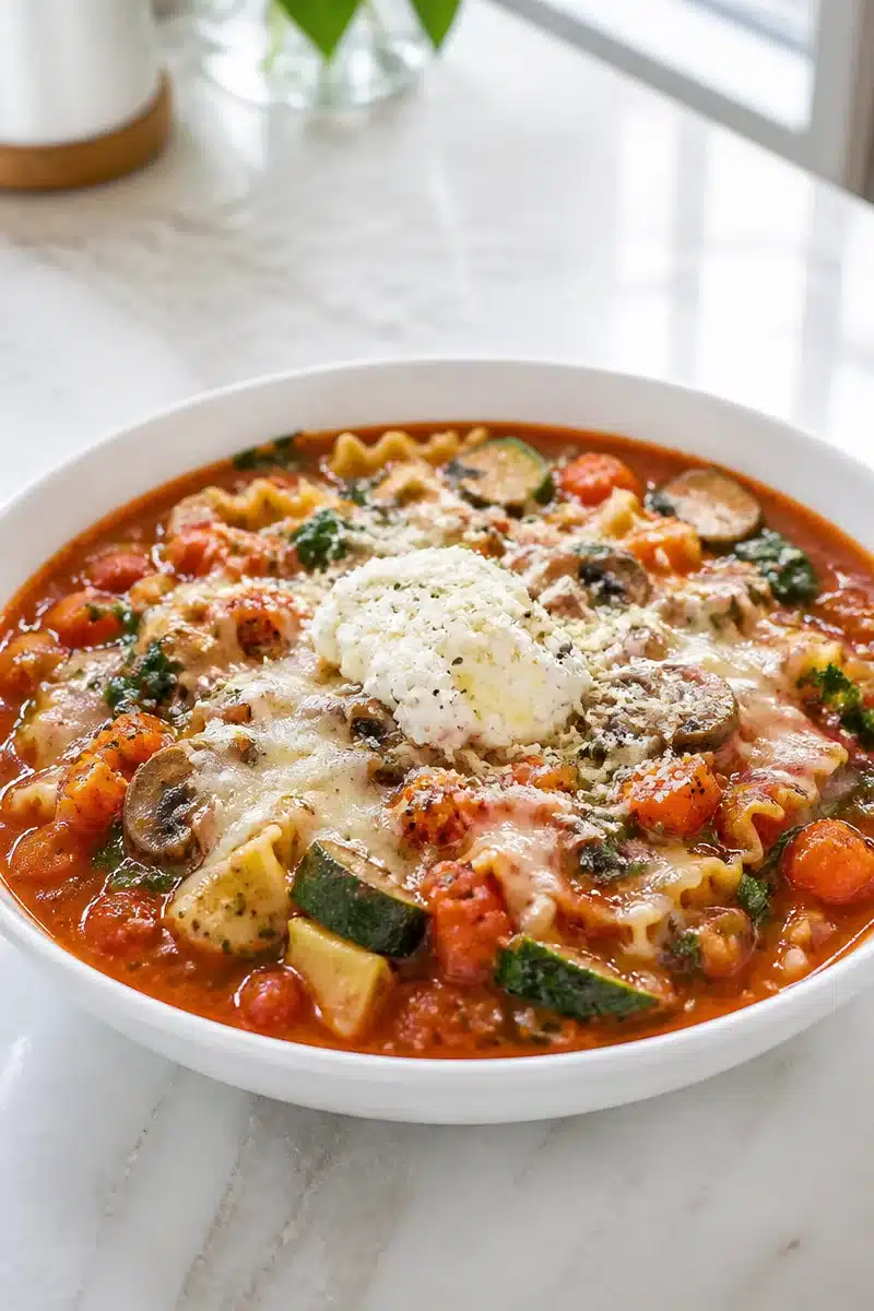One Pot Veggie And Spinach Lasagna Soup one pot veggie and spinach lasagna soup 2026 07 02 034639