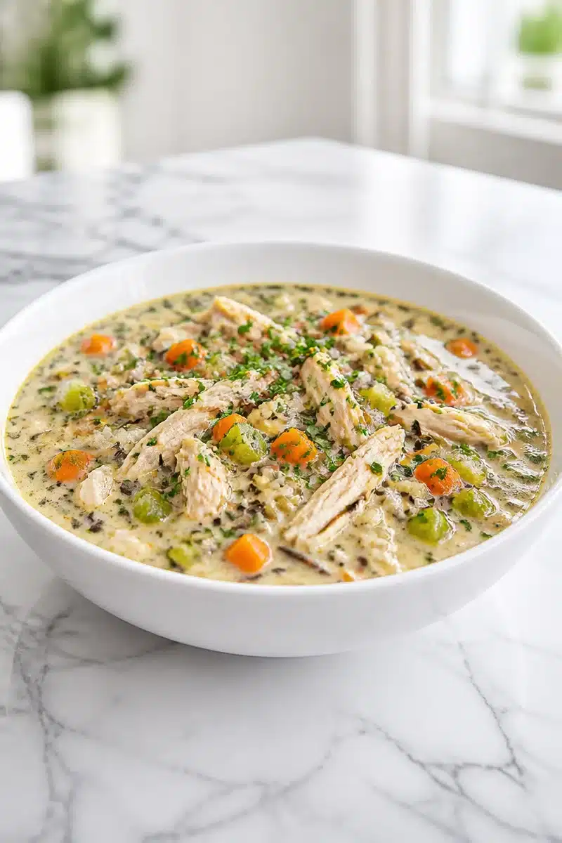 Quick Creamy Chicken And Wild Rice Soup Rotisserie Chicken Recipes quick creamy chicken and wild rice soup rotisserie 2026 07 03 030801